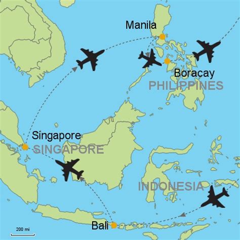 Distance from Philippines to Singapore .